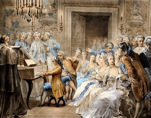 オーストリアの作曲家、ヴォルフガング・アマデウス・モーツァルト（1756-1791）が14歳の時、グレゴリオ・アレグリの「ミゼレーレ」を暗譜で演奏した。 作： Unbekannter Künstler