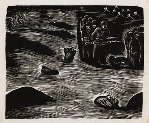 中国の木版画「The End of the Collaborators」。 作： Unbekannt