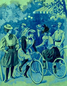 ブローニュの森の自転車ファッション 作： Unbekannter Künstler