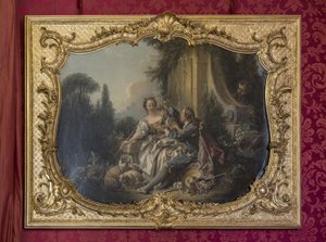 胆力のある牧童」または「花輪」。フランソワ・ブーシェ（1703-1770）の絵画。王女のパレードまたはパレードの部屋。パリ、ホテル・ド・スービズ 作： Unbekannt