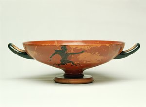 ペルセウスの追跡」 アッティカの黒像キルス（ペパックス師作） 紀元前525～520年（土器 作： Unbekannt