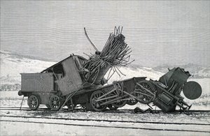 大規模な列車事故の余波です。 作： Unbekannt