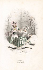 シャルル・ジェフロワ（1819-1882）作、ジャン・イグナス・イシドール・ジェラール（J.J.J.グランヴィル、1803-1847）の「Les fleurs animees」の挿絵に基づく。 作： Unbekannter Künstler