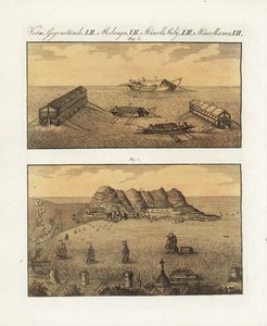 1782年、ジブラルタルにあったイギリス軍の浮き砲台。フランス人技師アルコンが設計した2段式210門砲台と1段式砲台。ジブラルタルにおけるイギリス海軍の浮き砲台