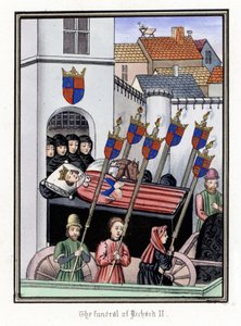 イングランド王リチャード2世（1367-1400）の葬列、ポンテフラクト城を出発し、ロンドンのセント・ポール大聖堂へ向かう（イングランド） 作： Unbekannter Künstler