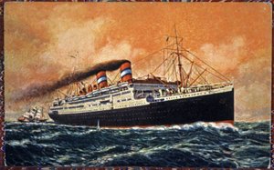 定期船コンテ・グランデ号、1930年頃（イラスト） 作： Unbekannter Künstler
