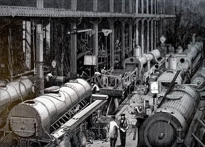 Robert Stephenson and Companyの製造フロア。 作： Unbekannt