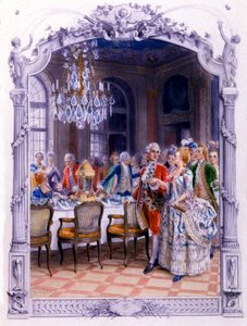 18世紀の食事、1900年頃（イラスト） 作： Unbekannter Künstler