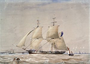 海上に浮かぶ帆船HMS