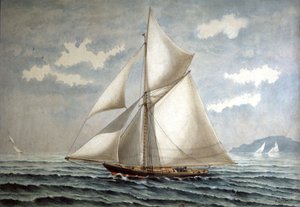 帆船ラ・ベッティーナ、19世紀末（水彩画） 作： Unbekannter Künstler