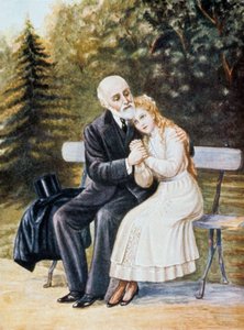 リジューのテレーズは、父親のルイ・マルタンに修道院に入るように頼んだ、イラスト
