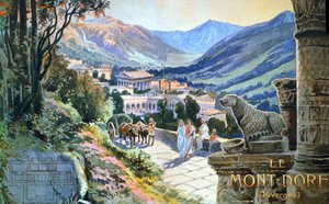 ガロ・ロマン時代のオーヴェルニュ地方の温泉、1900年頃（イラスト）。 作： Unbekannter Künstler