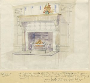 ティッテンソー-マナーハウスの暖炉：水彩画、1938年 作： Unbekannt