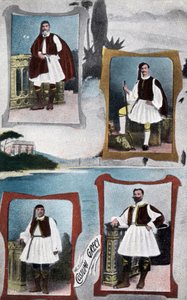 ギリシャの伝統的な男性の衣装 - ポストカード 1914-1918年 作： Unbekannt