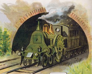 トンネルを抜ける列車。ABC L