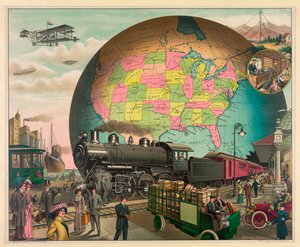 1910年からの交通手段（アメリカ、1910年頃）（モノクロ写真
