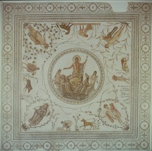 ネプチューンと四季の凱旋 ローマ時代 ラ・チェッバ出土 紀元4世紀 モザイク（詳細は104354参照 作： Unbekannt