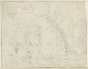 タットベリー城：鉛筆画、nd [？19セント]