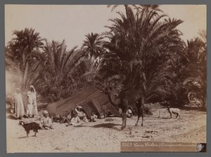 北アフリカのサイトからの眺め-遊牧民キャンプ（卵白写真プリント） 作： Unbekannt