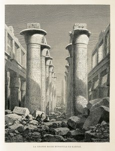 エジプトのカルナックにある大列柱ホールの眺め エジプトのアトラスからの挿絵