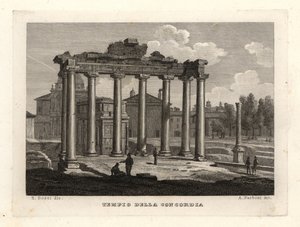 コンコルディア神殿（Tempio della Concordia, Rome）の眺め 作： Unbekannt