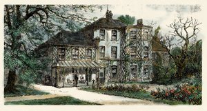 チャールズ・ダーウィン（1809-1882）の "The origin of the species"（種の起源）。19世紀の版画