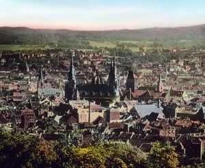 大聖堂のあるアーヘン市街の眺め 作： Unbekannter Künstler