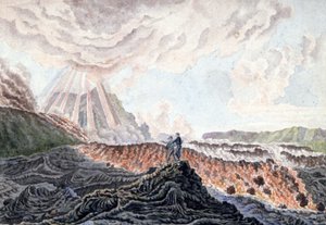 レユニオン島、ピトン・ド・ラ・フルネーズの火山噴火 作： Unbekannter Künstler