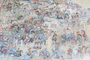 Seinämaalauksia Qeysarieh-portaalissa, Naqsh-e Jahan Imam Square, Esfahan, Iran (fresko) 作： Unbekannter Künstler