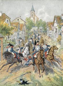 1870 年の戦争: フローシュヴィラー ヴェルトの戦い (1870 年) 中の胸甲騎兵の突撃 作： Unbekannter Künstler