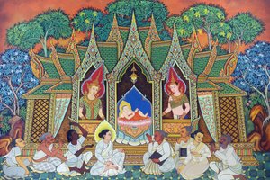 タイの仏教寺院、Wat Ananda Metyarama。ゴータマ・シッダールタ（通称ブッダ）の誕生、20160818年、シンガポール、シンガポール 作： Unbekannt