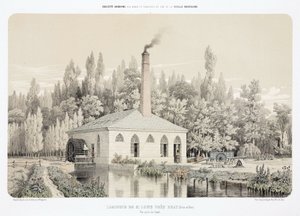 水力発電、1900年以前 亜鉛製の圧延機（Laminoir）、フランス、ブレイ近郊のサン・ルイ市 作： Unbekannt