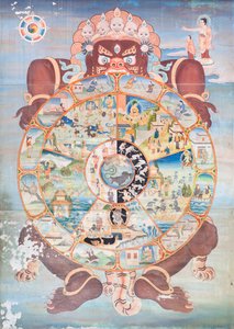 生命の輪、ワット ウモーン、チェンマイ、タイの壁画 作： Unbekannter Künstler