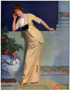 2700 年の女性 (イラスト、1910 年頃) 作： Unbekannter Künstler