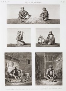 ウール＆ウーステッド、スピニング 織物と木材の労働者、エジプト、1798年頃 作： Unbekannt