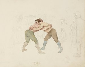 レスリングの試合、ノーサンバーランド、1805年から1820年頃 作： Unbekannt