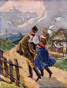 民族衣装を着たチェコの若いカップル（1920年頃 作： Unbekannter Künstler