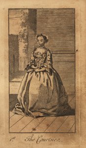 路上でお辞儀をする若い女性 作： Unbekannt