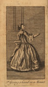 メヌエットで片手をあげる若い女性 作： Unbekannt