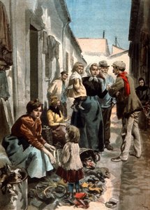 1900年頃、パリの骨と皮の男たち（イラスト）