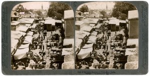 1900年代のシリアのダマスカスにあるオープンバザール。
