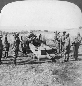 イギリス海軍砲、南アフリカ、ボーア戦争、1900年 作： Underwood and Underwood