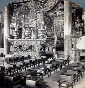 大森県池上寺の僧侶、1904年。 作： Underwood and Underwood