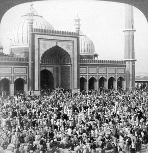 Jumma Musjid、デリー、インド、1903年の断食日。