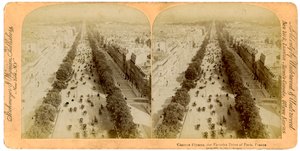 シャンゼリゼ、パリ、フランス、1894年。 作： Underwood and Underwood