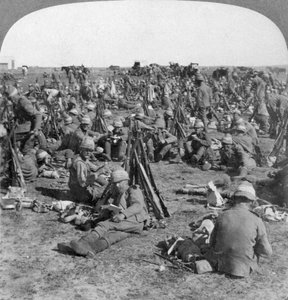 素晴らしいトランスバールキャンペーンに関するコールドストリームカンパニー、南アフリカ、ボーア戦争、1900年 作： Underwood and Underwood