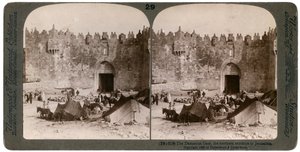 ダマスカス門、パレスチナエルサレムの北の入り口、1896年。