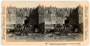 1899年にパレスチナのエルサレムへの北の入り口、ダマスカス門。