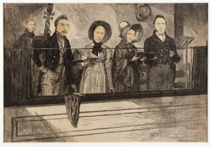昔の田舎の教会の歌声席 作： Unidentified