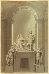 ヘンリー枢機卿ヨーク (1725-1807) とチャールズ・エドワード・スチュアート、「若きプリテンダー」 (1720-1788) の墓碑 作： Unknown